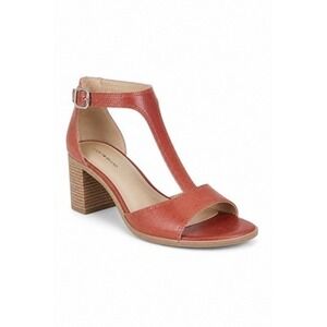 Lucky Brand Sandals Women 10 Brown Leather Strappy Block Heel LK-SABENI